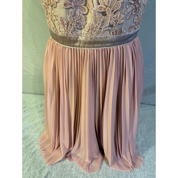 NWT Sequin Hearts Hoco Dress Pink Lace Fit & Flare Womens Juniors Size 1 Small S - Picture 3 of 5